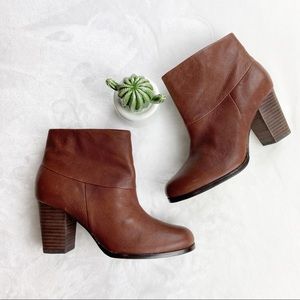 Cole Haan Nike Air Brown Leather Ankle Booties Sz7